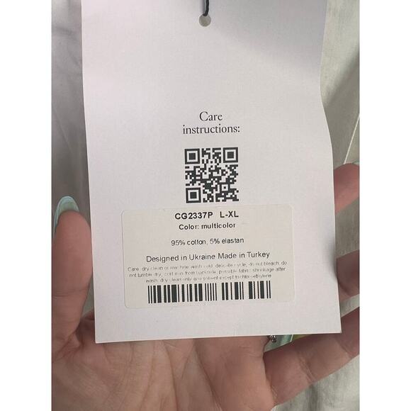 SLEEPER NWT Safari Flower Print Cargo Wide Leg Cotton Pants Women's Size L/XL - Picture 10 of 13